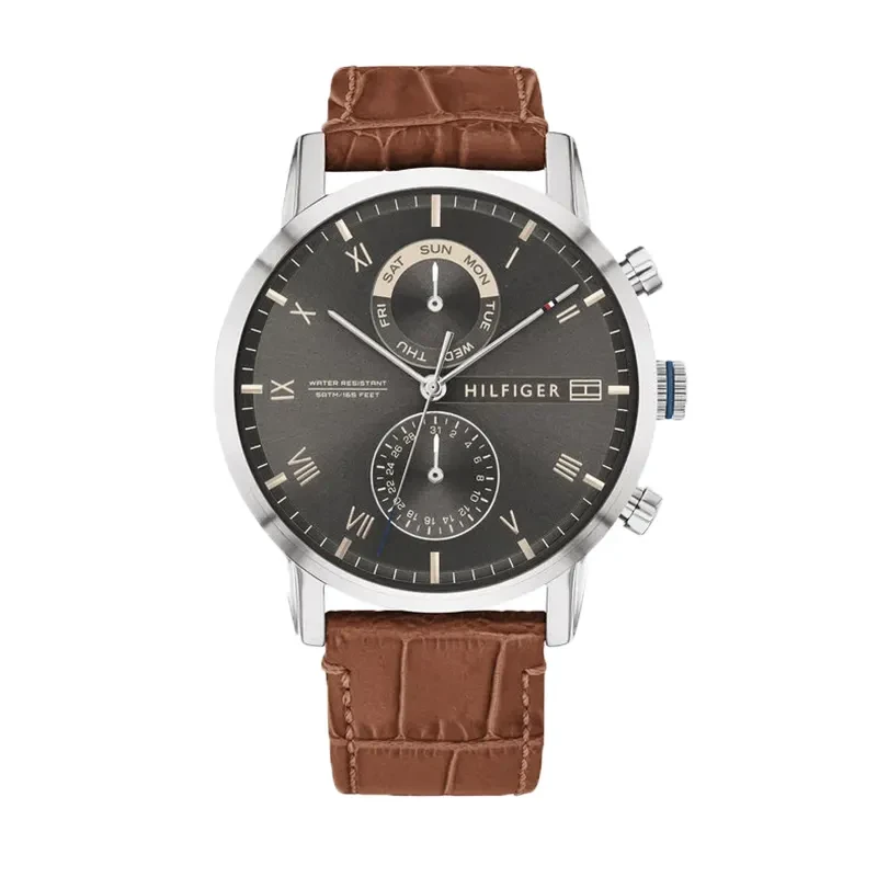 Tommy Hilfiger Kane Chronograph Brown Leather Men's Watch- 1710398